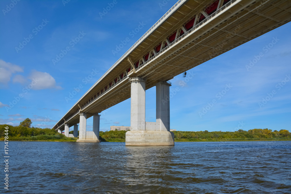 metro bridge across the Oka river in Nizhny Novgorod metro bridge across the Oka river in Nizhny Novgorod