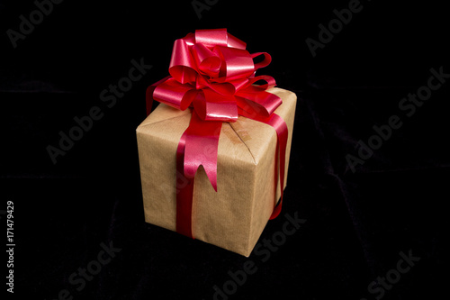 Gift isolated in black