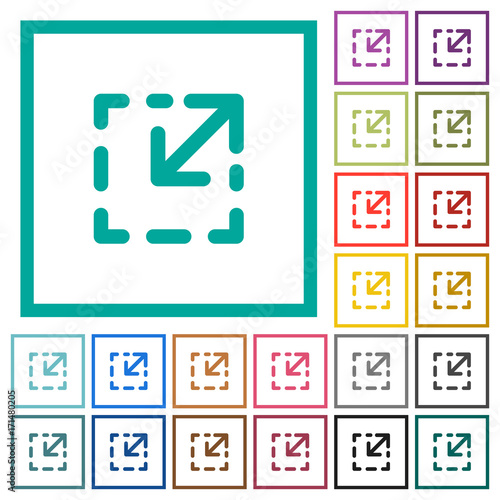 Resize element flat color icons with quadrant frames