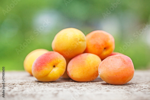 Apricot. Peach. Ripe, tasty and healthy fruit. For your design.