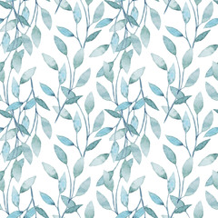 Wandcirkels Kantoor Aquarel takken en bladeren patroon  © mariasem