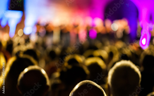 Live concert music audience with backlight