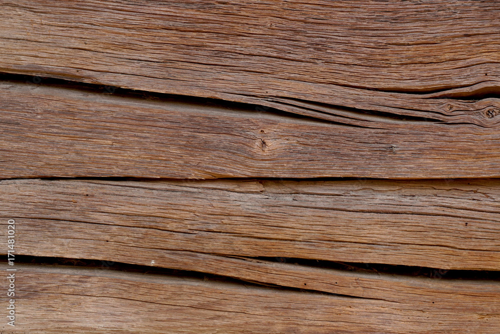 Fototapeta premium old wooden oak boards with cracks close