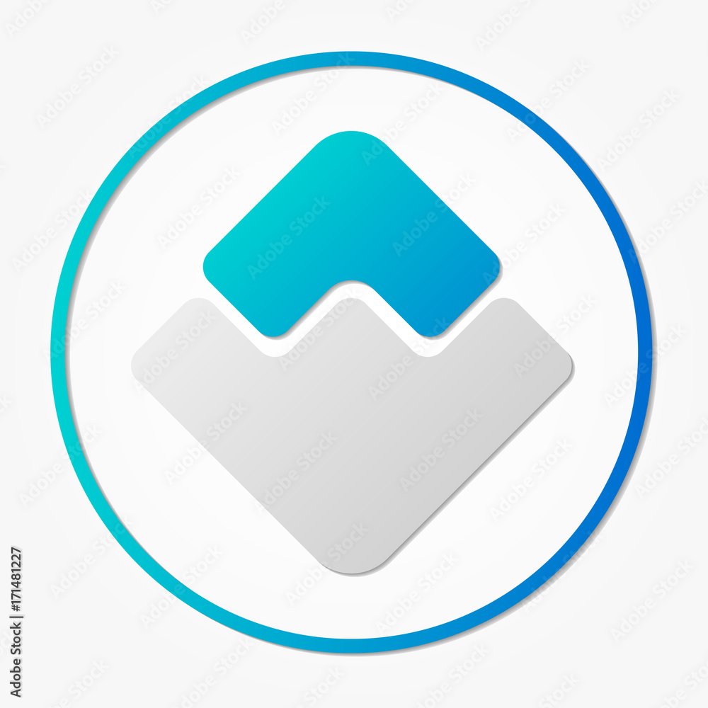 Waves coin cryptocurrency. Vector sign icon. Internet money Waves coin cryptocurrency. Vector sign icon. Internet money