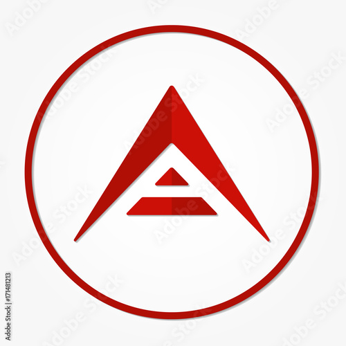 Ark coin cryptocurrency. Vector sign icon. Internet money