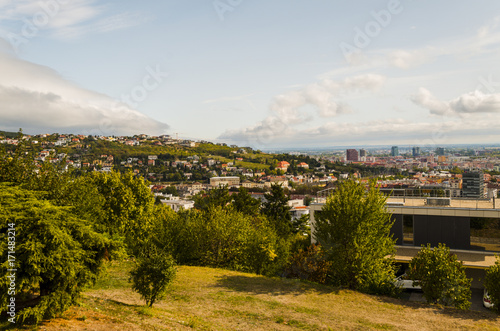 Photography vivid, vibrant city of Bratislava in august