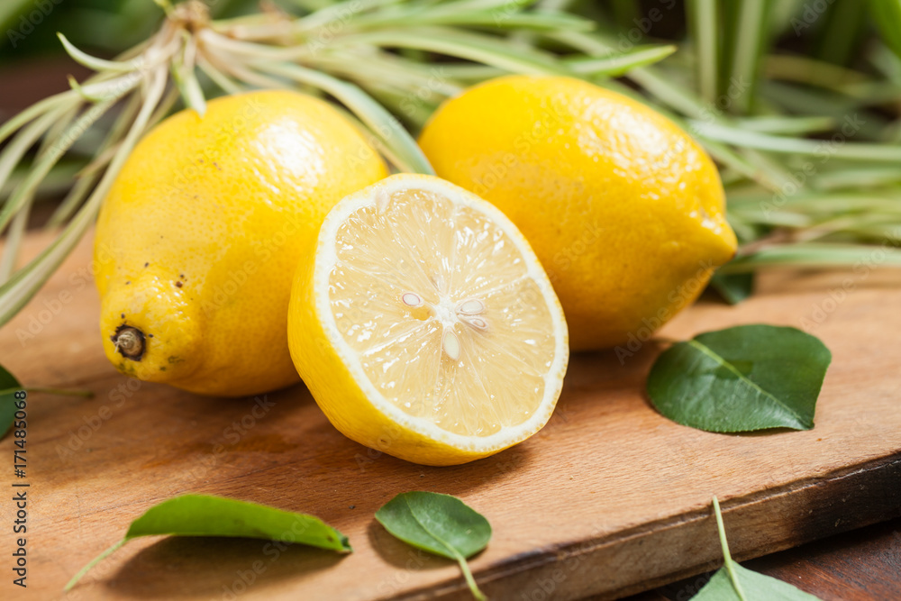 Lemon. Vitamin C. Yellow. Sour fruit. For your design.