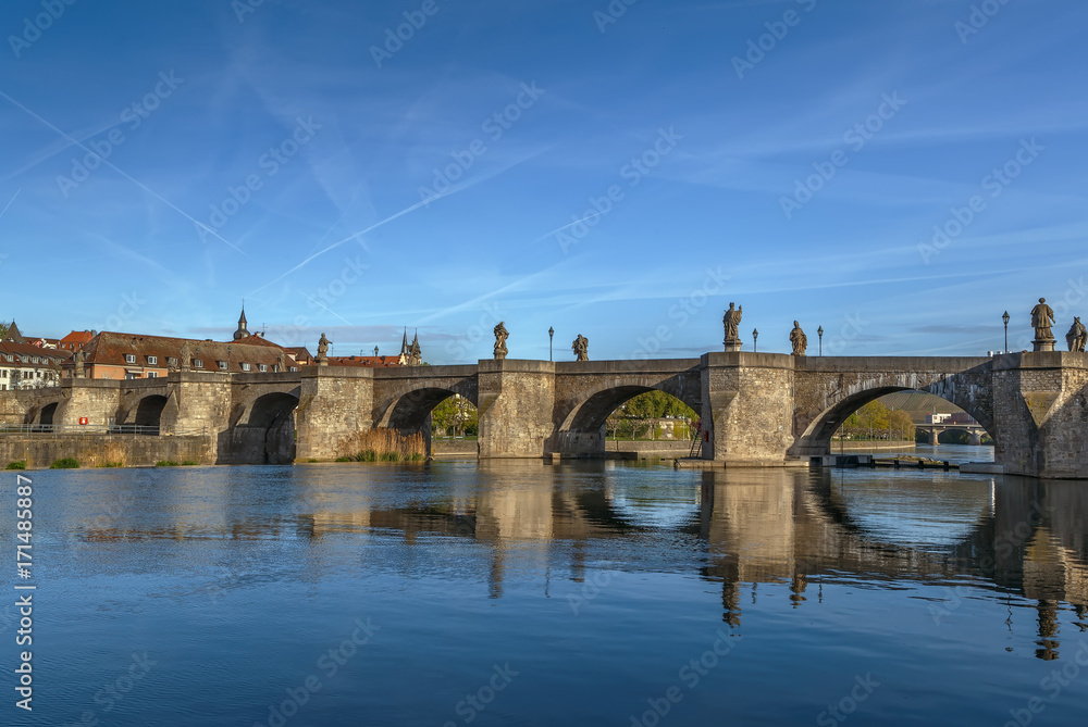 Obraz premium Alte Mainbrucke (old bridge), Wurzburg, Germany