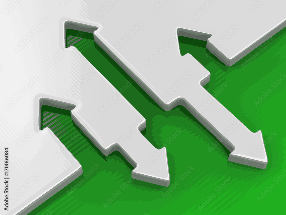 3d image of arrows in different directions. Image with clipping path 3d image of arrows in different directions. Image with clipping path