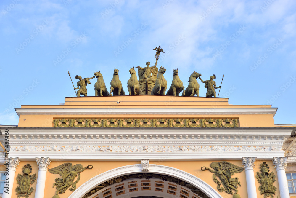 The arch of General staff on Palace Square. The arch of General staff on Palace Square.