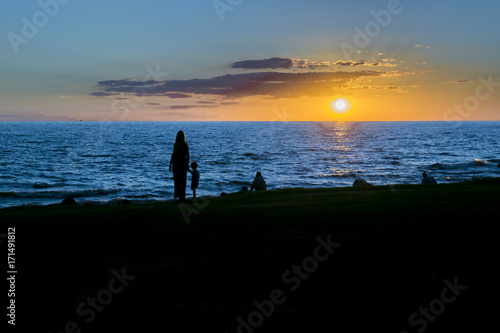 Sunset Scene at Coast, Montevideo, Uruguay