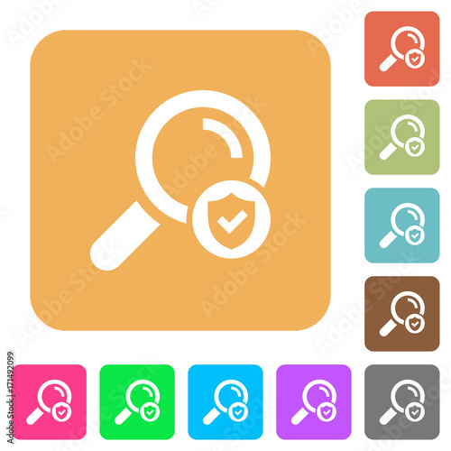 Safe search rounded square flat icons