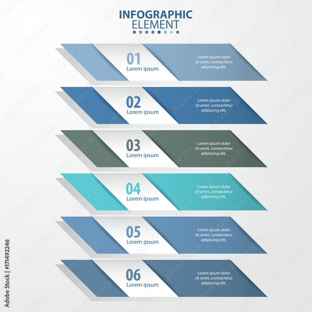 6 options modern and clean Business Infographics design elements