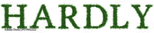 Hardly - 3D rendering fresh Grass letters isolated on whhite background.