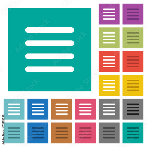 Text align justify square flat multi colored icons