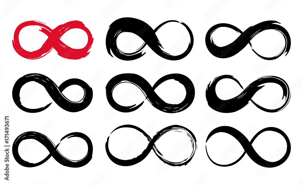 Infinity symbol ink brush stroke Infinity symbol ink brush stroke