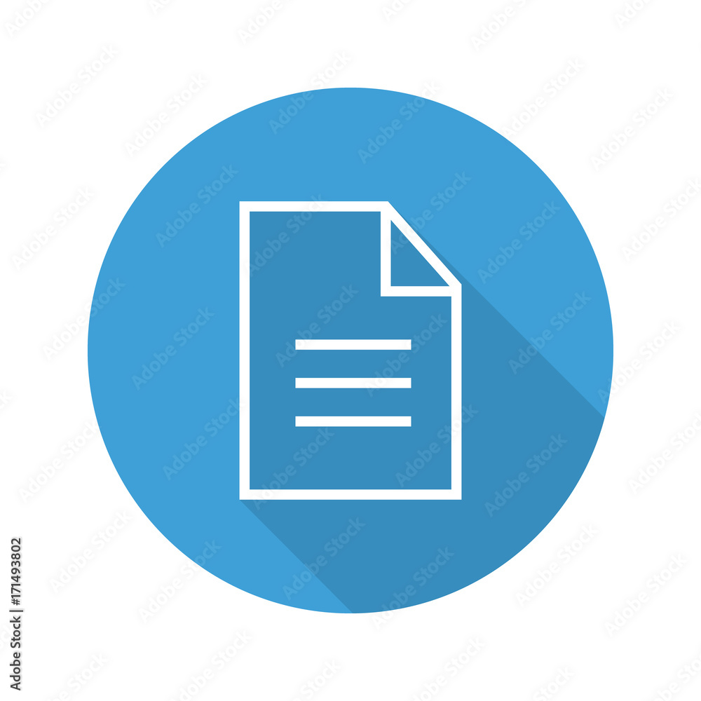 Document flat linear long shadow icon Document flat linear long shadow icon