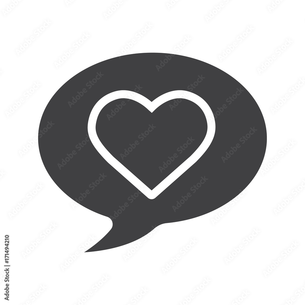 Romantic conversation glyph icon