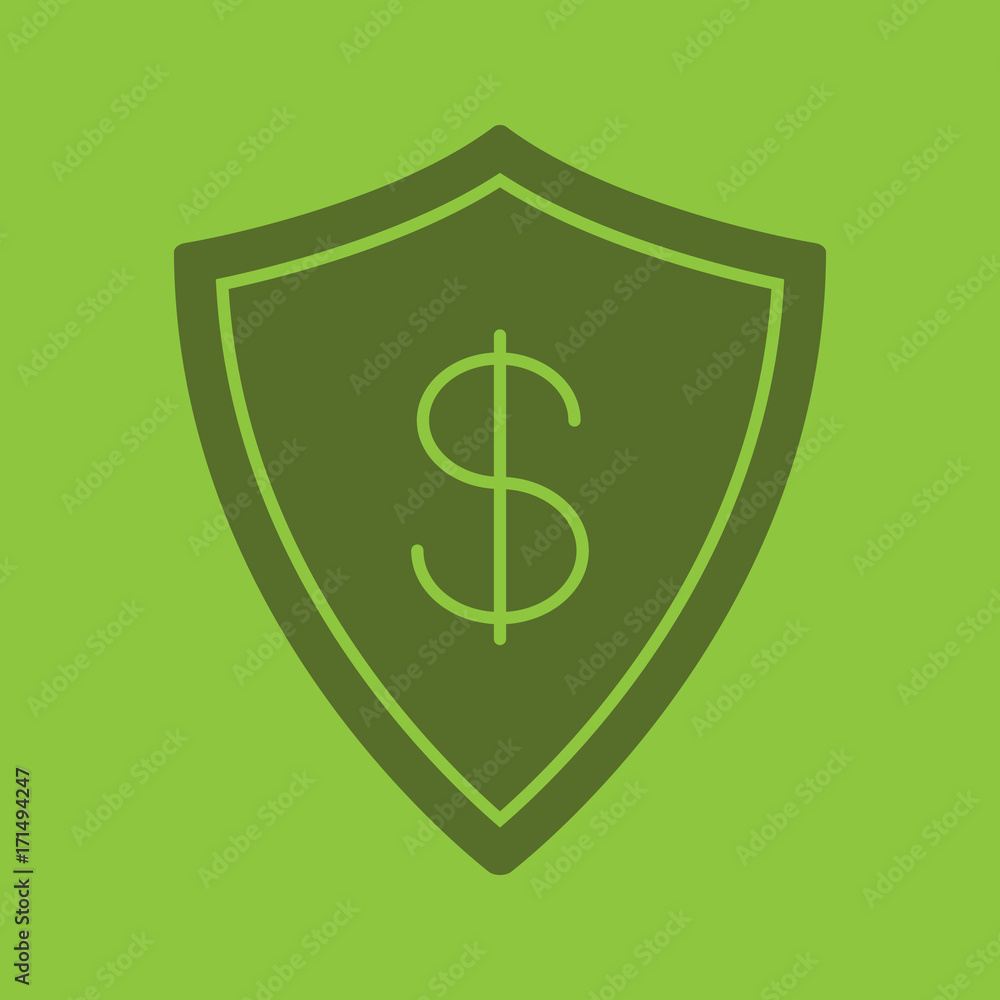 Money security glyph color icon Money security glyph color icon