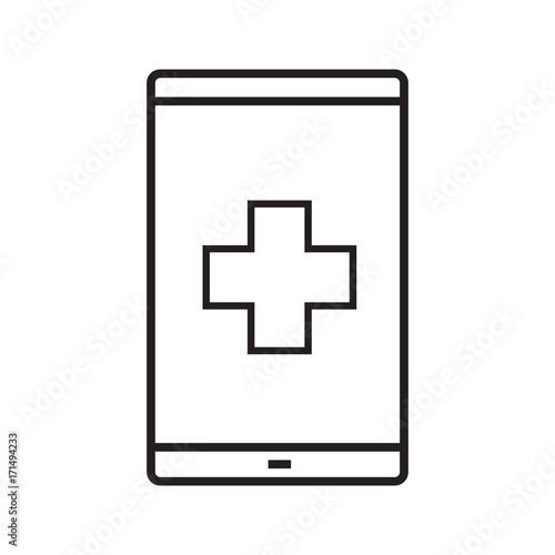 Smartphone medical app linear icon