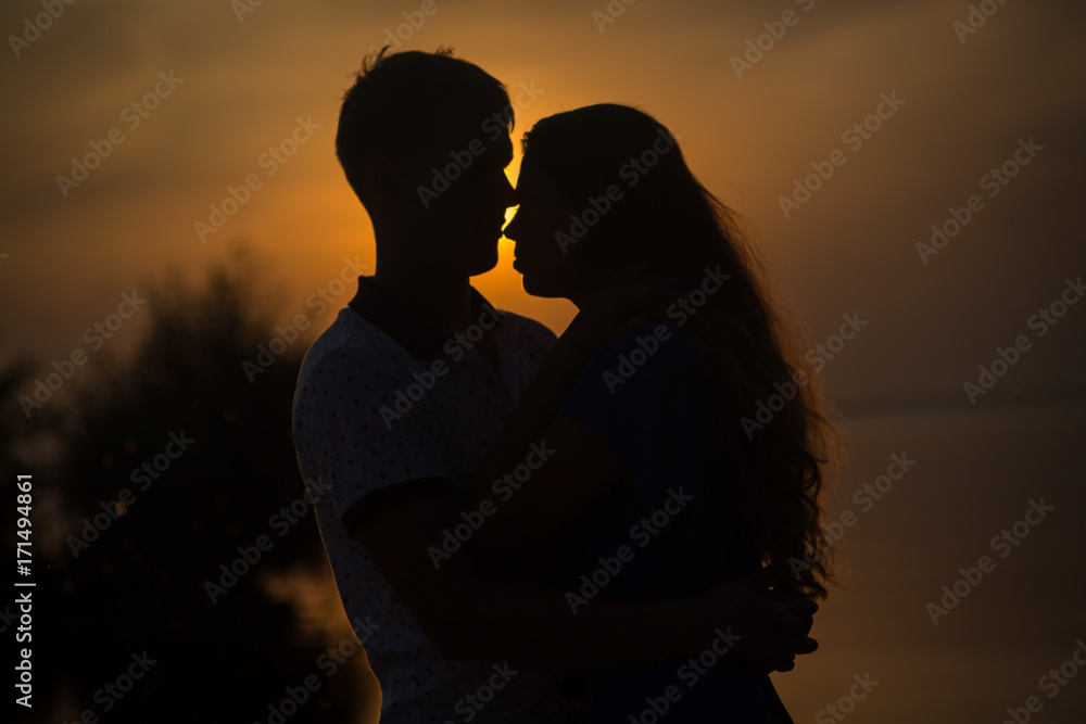 lovers at sunset