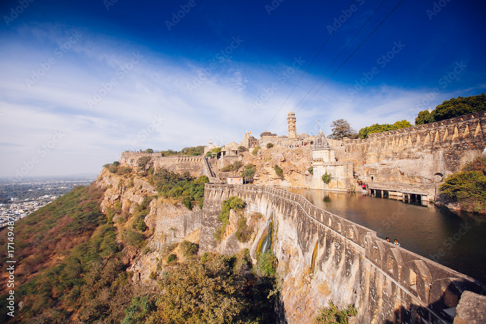 Fototapeta premium Picturesque panorama of Cittorgarh Fort, India