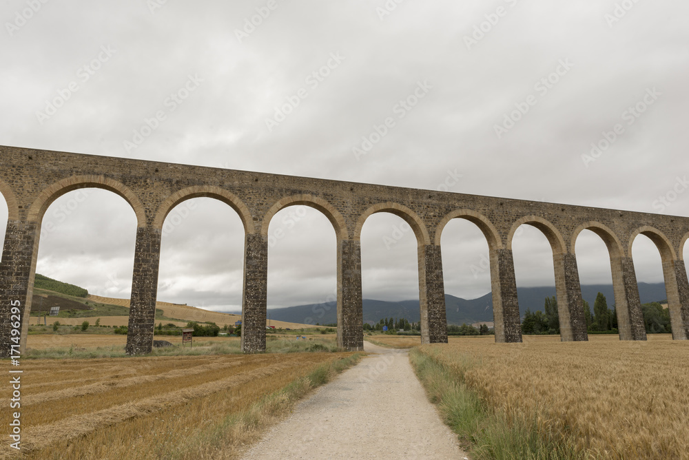 Roman aqueduct in the province of navarra, spain