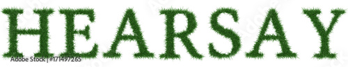 Hearsay - 3D rendering fresh Grass letters isolated on whhite background.