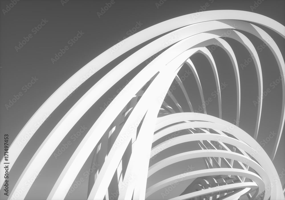 Obraz premium Conceptual Modern Architecture. Abstract Outdoor Structures.