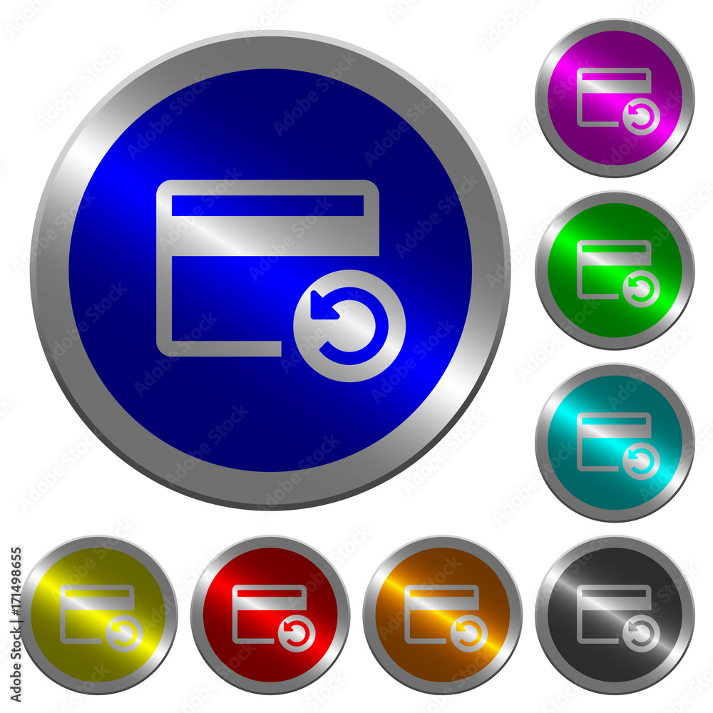 Undo credit card last operation luminous coin-like round color buttons Undo credit card last operation luminous coin-like round color buttons