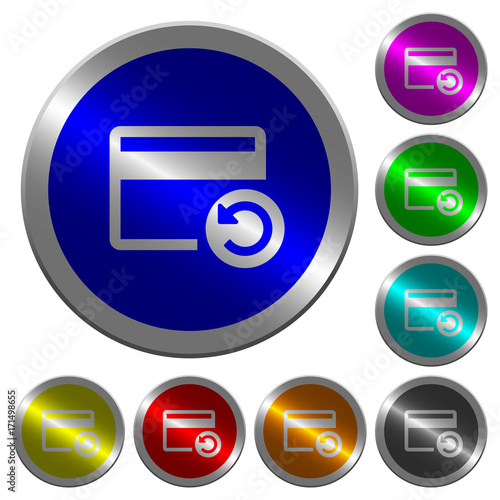 Undo credit card last operation luminous coin-like round color buttons