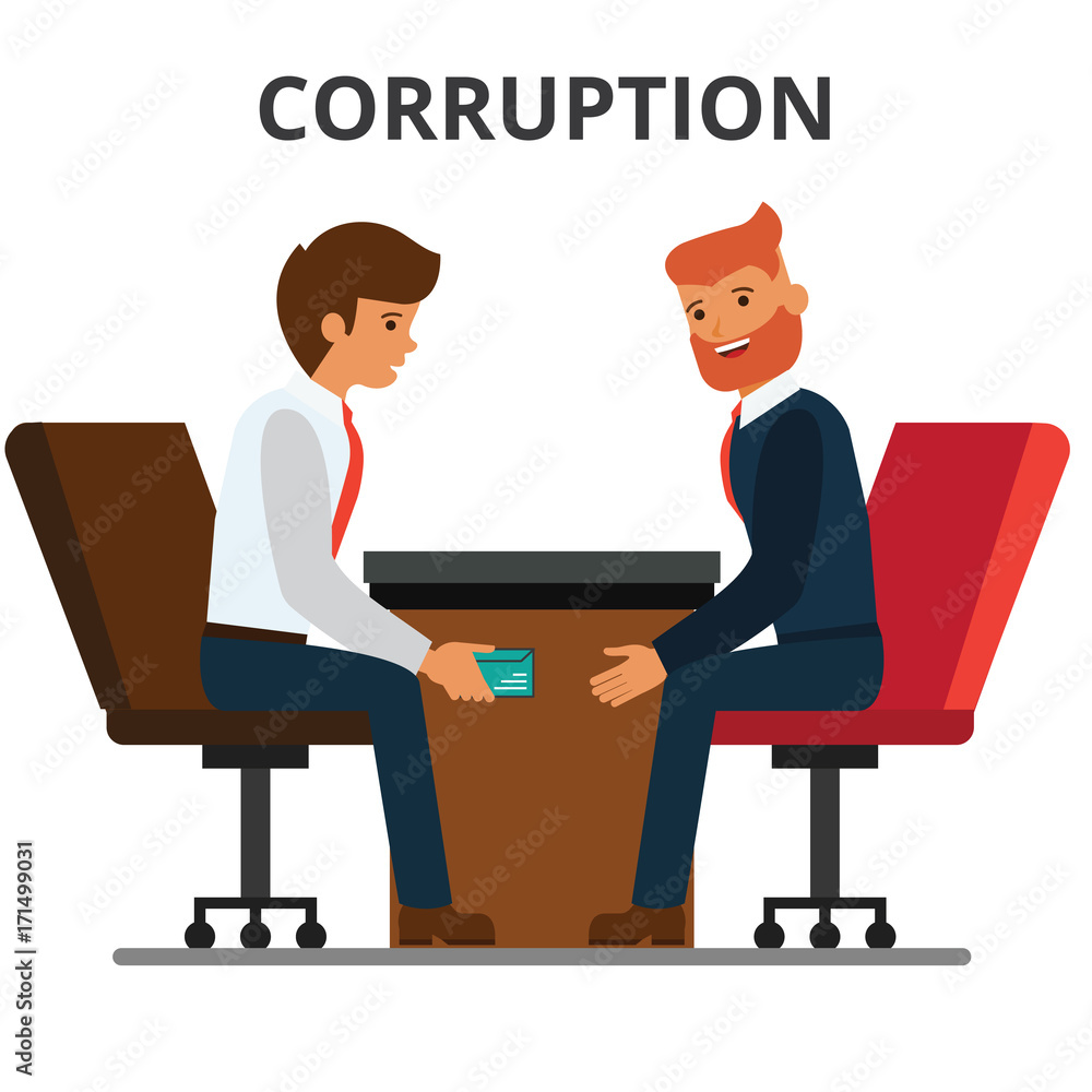 Businessman giving bribe money. Corruption, bribery. venality, kickback