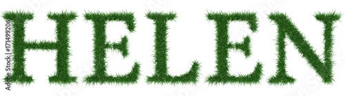 Photos Helen - 3D rendering fresh Grass letters isolated on whhite background