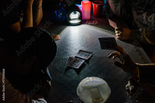 late-night card game at camp