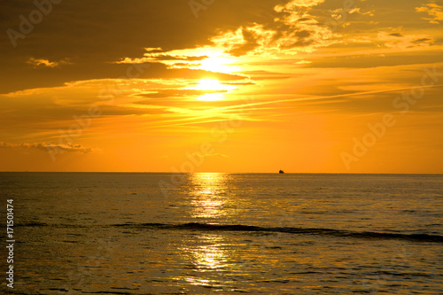 the sky and the sea at sunset