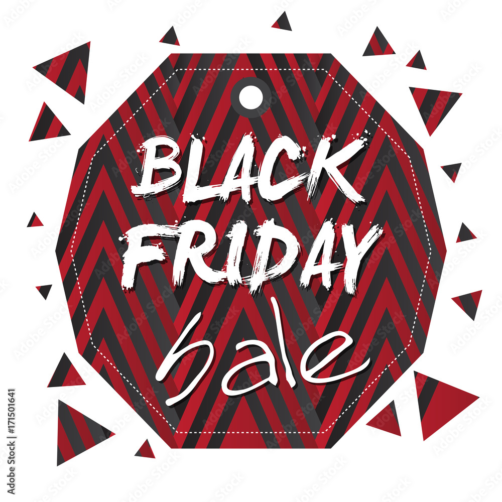 Fototapeta premium Isolated black friday label on a white background, Vector illustration