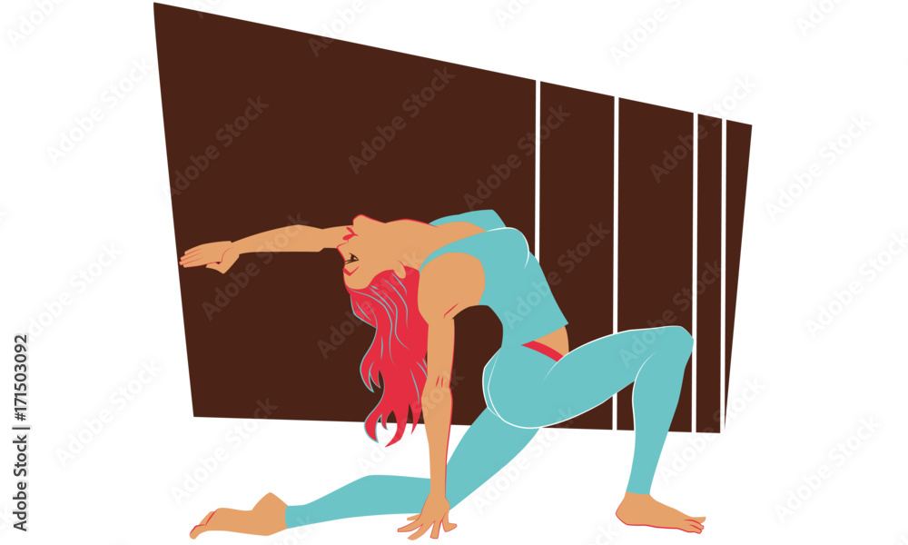 Yoga Pose, Vector Art, Ashwa Sanchalanasana, Low Lunge Pose Stock ...