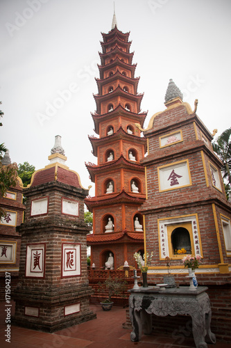 pagoda of Tran Quoc temple in Hanoi, Vietnam