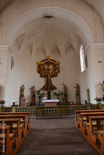 Innenansicht der St. Sebastian Pfarrkirche in Mannheim  photo