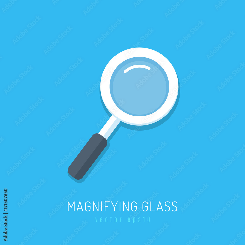 Magnifying glass icon in flat style Magnifying glass icon in flat style