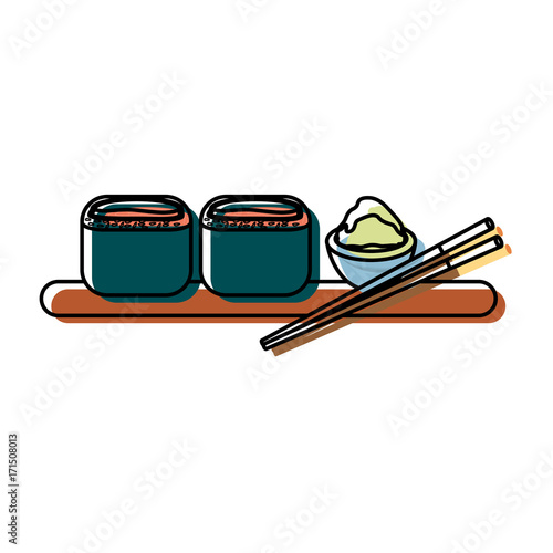 colorful sushi over white  background  vector illustration
