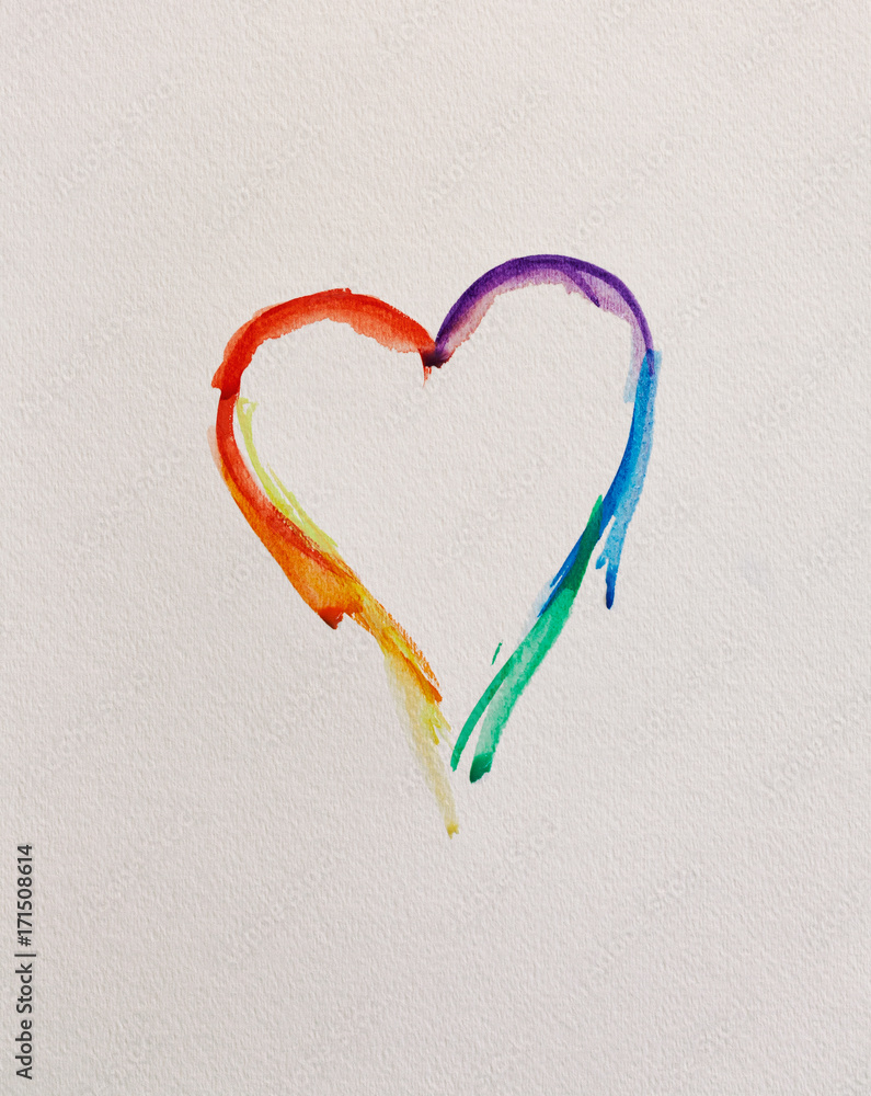 Isolated watercolor heart against a white background Isolated watercolor heart against a white background