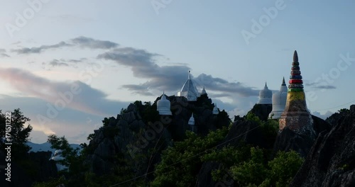 Timelapse Wat Phaphutabara Suthawat temple in Lampang, Thailand.  photo