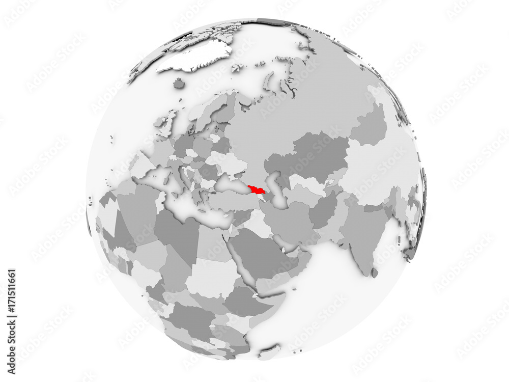 Georgia on grey globe isolated Georgia on grey globe isolated