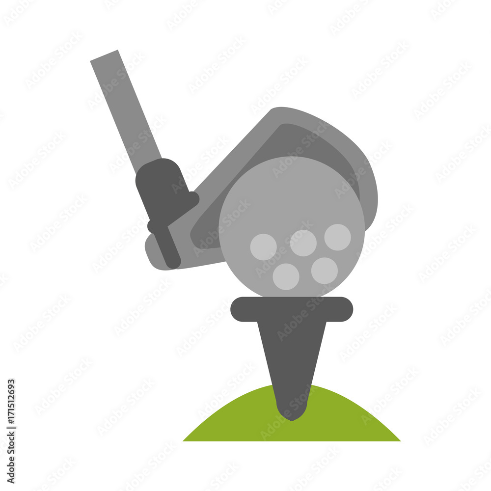 club hitting ball on tee golf related icon image vector illustration design club hitting ball on tee golf related icon image vector illustration design