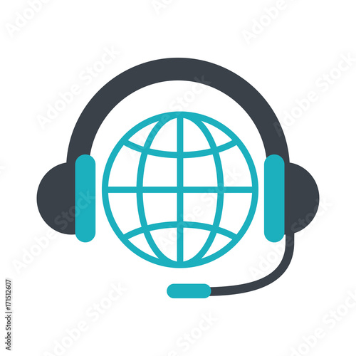 global customer service call center related icon image vector illustration design 