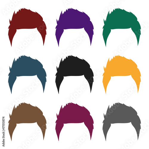 Man's hairstyle icon in black style isolated on white background. Beard symbol stock vector illustration.