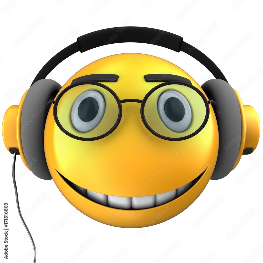 Naklejka premium 3d yellow emoticon smile