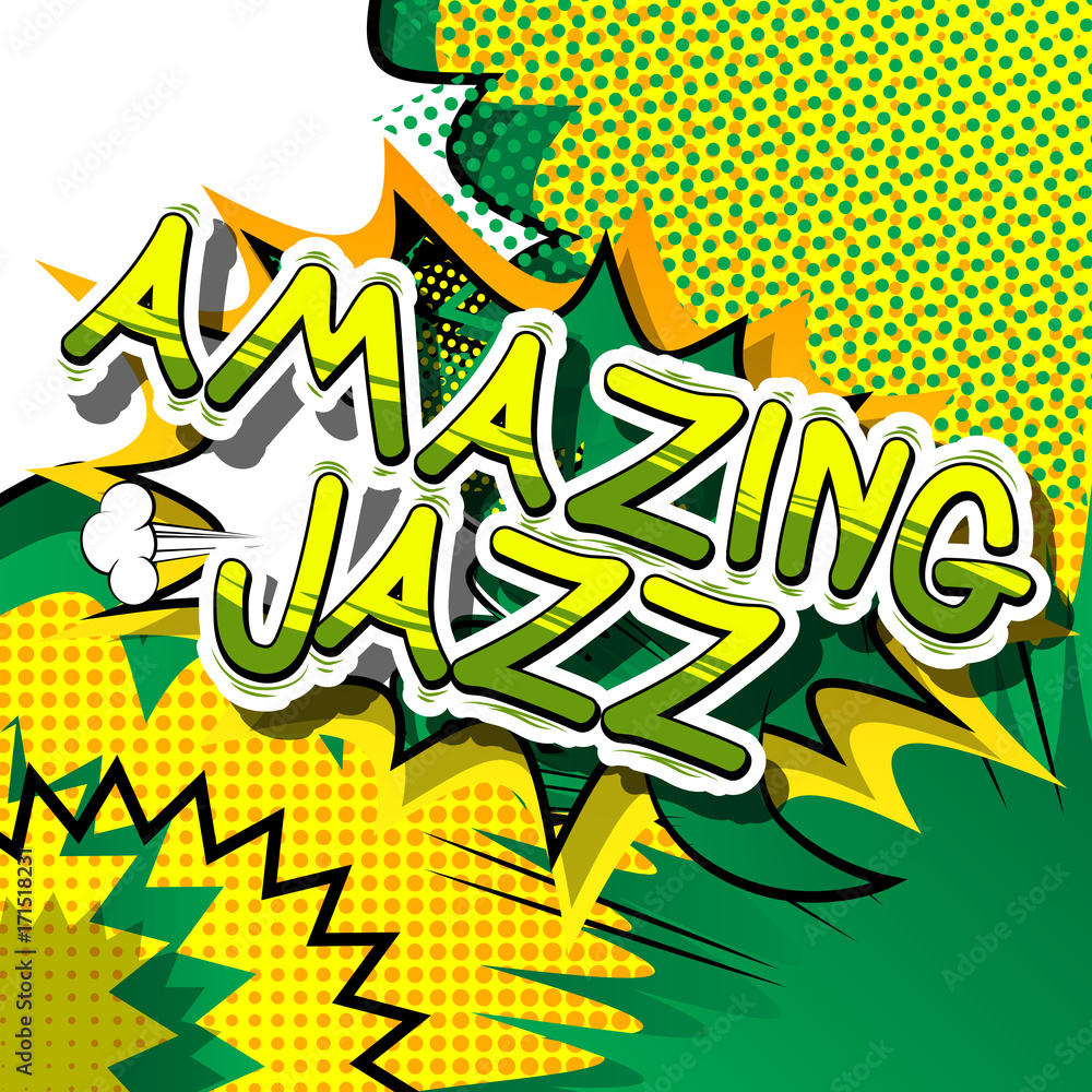 Amazing Jazz - Comic book word on abstract background.