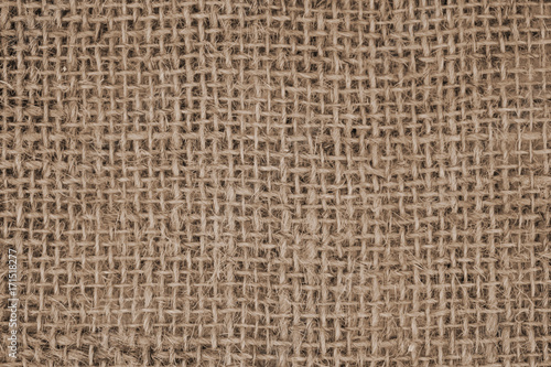 Sack cloth textured background, detail close up